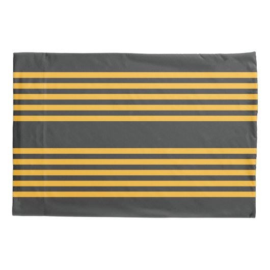 Zonnegeel en houtskool met vijf strippen kussensloop (Achterkant)