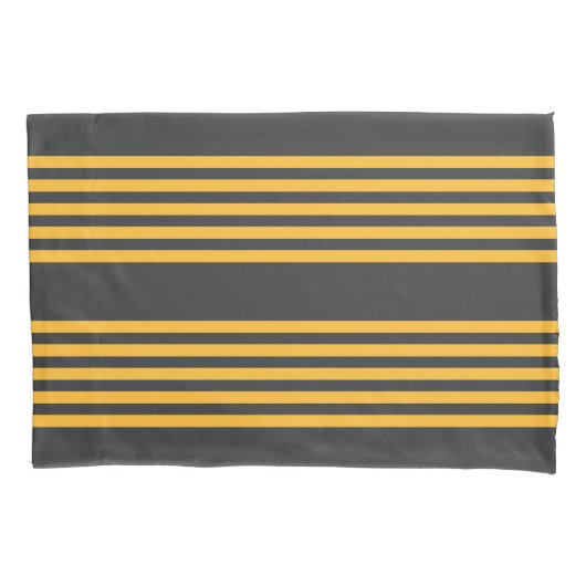 Zonnegeel en houtskool met vijf strippen kussensloop (Voorkant)