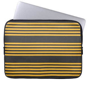 Zonnegeel en houtskool met vijf strippen laptop sleeve