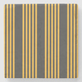 Zonnegeel en houtskool met vijf strippen stenen onderzetter (Voorkant)