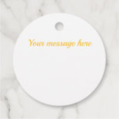 Zonnegeel en wit diamantpatroon bedankjes labels (Achterkant)