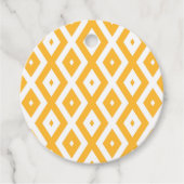 Zonnegeel en wit diamantpatroon bedankjes labels (Voorkant)