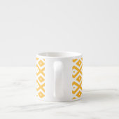 Zonnegeel en wit diamantpatroon espresso kop (Achterkant)