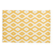 Zonnegeel en wit diamantpatroon kussensloop (Achterkant)