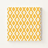 Zonnegeel en wit diamantpatroon notitieboek (Achterkant)
