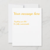 Zonnegeel en wit diamantpatroon RSVP kaartje (Achterkant)