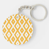 Zonnegeel en wit diamantpatroon sleutelhanger (Achterkant)