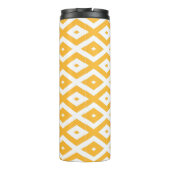 Zonnegeel en wit diamantpatroon thermosbeker (Achterkant)