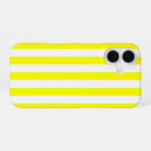 Zonnegeel en wit gestreepte print iPhone 16 hoesje (Achterkant horizontaal)