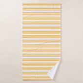 Zonnegeel en wit vijf strippen patroon badhanddoek (Badhanddoek)