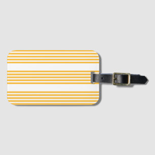 Zonnegeel en wit vijf strippen patroon bagagelabel