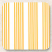 Zonnegeel en wit vijf strippen patroon bier onderzetter (Voorkant)