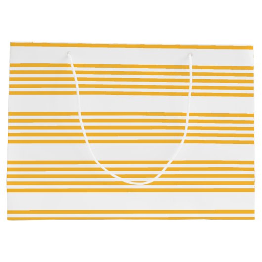 Zonnegeel en wit vijf strippen patroon groot cadeauzakje (Achterkant)