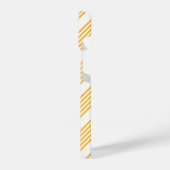 Zonnegeel en wit vijf strippen patroon iPhone hoesje (Linkerkant)