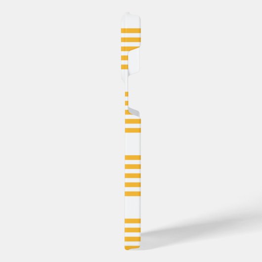 Zonnegeel en wit vijf strippen patroon iPhone hoesje (Linkerkant)