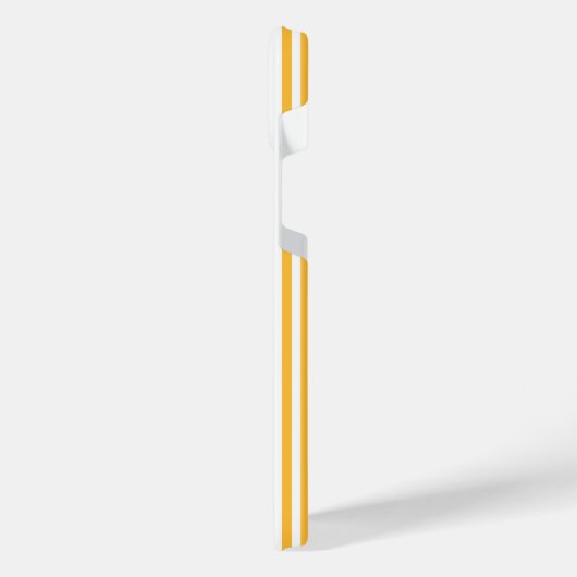 Zonnegeel en wit vijf strippen patroon iPhone hoesje (Linkerkant)