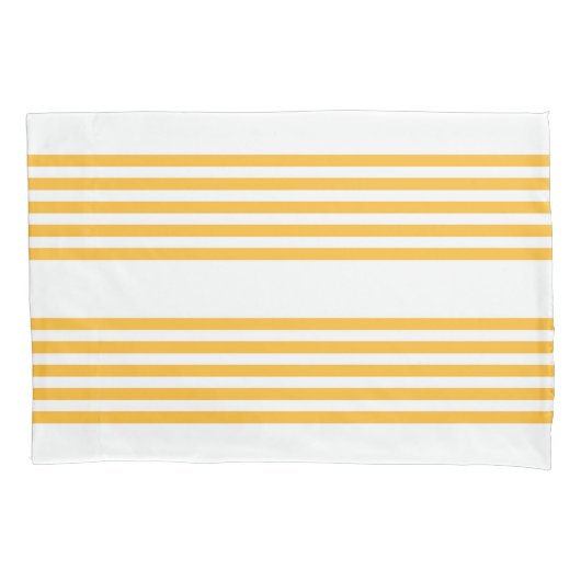 Zonnegeel en wit vijf strippen patroon kussensloop (Voorkant)