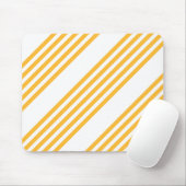 Zonnegeel en wit vijf strippen patroon muismat (Met muis)