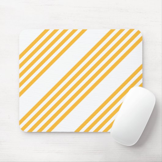 Zonnegeel en wit vijf strippen patroon muismat (Met muis)