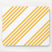 Zonnegeel en wit vijf strippen patroon muismat (Voorkant)