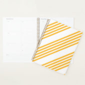 Zonnegeel en wit vijf strippen patroon planner (Display)