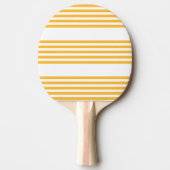 Zonnegeel en wit vijf strippen patroon tafeltennisbatje (Voorkant)