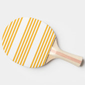 Zonnegeel en wit vijf strippen patroon tafeltennisbatje (Zijkant)