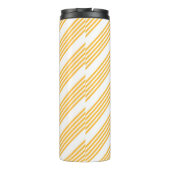 Zonnegeel en wit vijf strippen patroon thermosbeker (Achterkant)