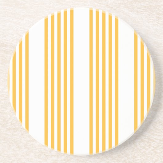 Zonnegeel en wit vijf strippen patroon zandsteen onderzetter (Voorkant)
