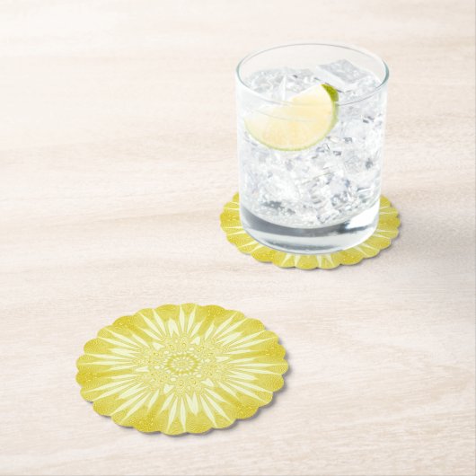 Zonnegeel Faux Tulle Design Kartonnen Onderzetters (Insitu)