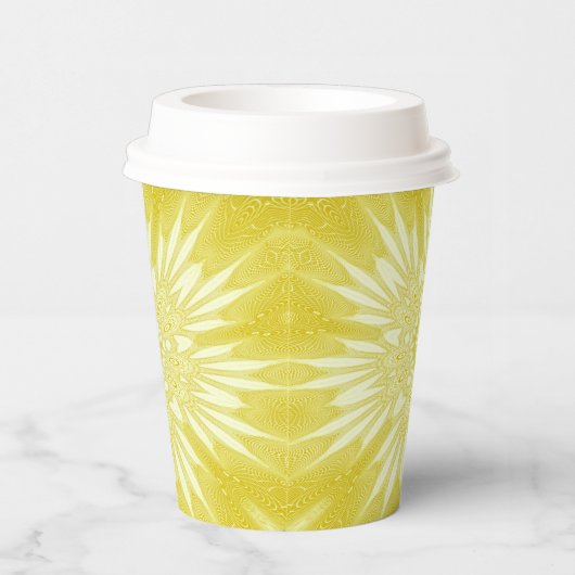 Zonnegeel Faux Tulle Design Papieren Bekers (Rechts)