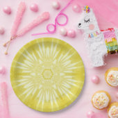 Zonnegeel Faux Tulle Design Papieren Bordje (Feest)