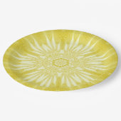 Zonnegeel Faux Tulle Design Papieren Bordje (Gekanteld)