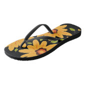 Zonnegeel handschilderige Daisy Flower on Black Teenslippers (Schuin)