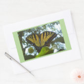 Zonnegeel monarch rechthoekige sticker (Envelop)