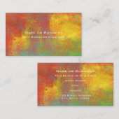 Zonnegeel Oranje Groen Rustic Grunge Abstract Visitekaartje (Voorkant / Achterkant)