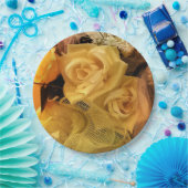 Zonnegeel rozenpapier Borden Papieren Bordje (Feest)