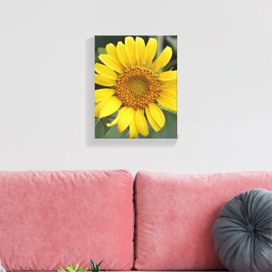 Zonnegeel Zonnebloem 8 x 10 inch Canvas Afdruk (Insitu (Woonkamer))
