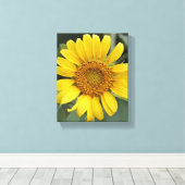 Zonnegeel Zonnebloem 8 x 10 inch Canvas Afdruk (Insitu (Houten vloer))
