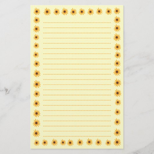 Zonnegeel Zonnebloem Grensgebonden Stationery Briefpapier (Voorkant)