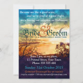 Zonnegegoten huwelijksreceptie kaart (Achterkant)