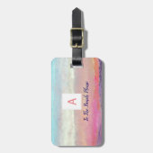 Zonnegegrammaticd Bagagelabel naar het strand (Voorkant verticaal)