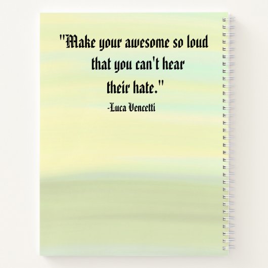 Zonnegeïnspireerde Motivatie witte spiraal Notitieboek (Achterkant)