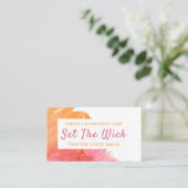 Zonnegekleurde handgemaakte zeemmelt visitekaartje (Staand voorkant)