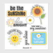 Zonnegekleurde vinylSticker, met aangepaste zegenm Sticker (Vel)