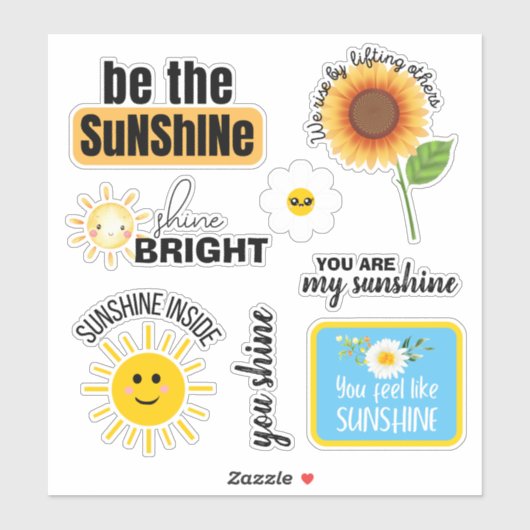 Zonnegekleurde vinylSticker, met aangepaste zegenm Sticker (Vel)