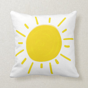 Zonnegekleurde Whimsical Yellow Sun Kussen