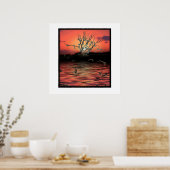 Zonnegeldboom op een dag van de Windy Poster (Keuken)