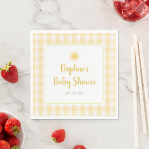Zonnegele baby shower servetten