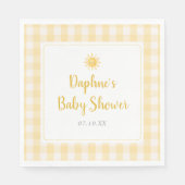 Zonnegele baby shower servetten (Voorkant)